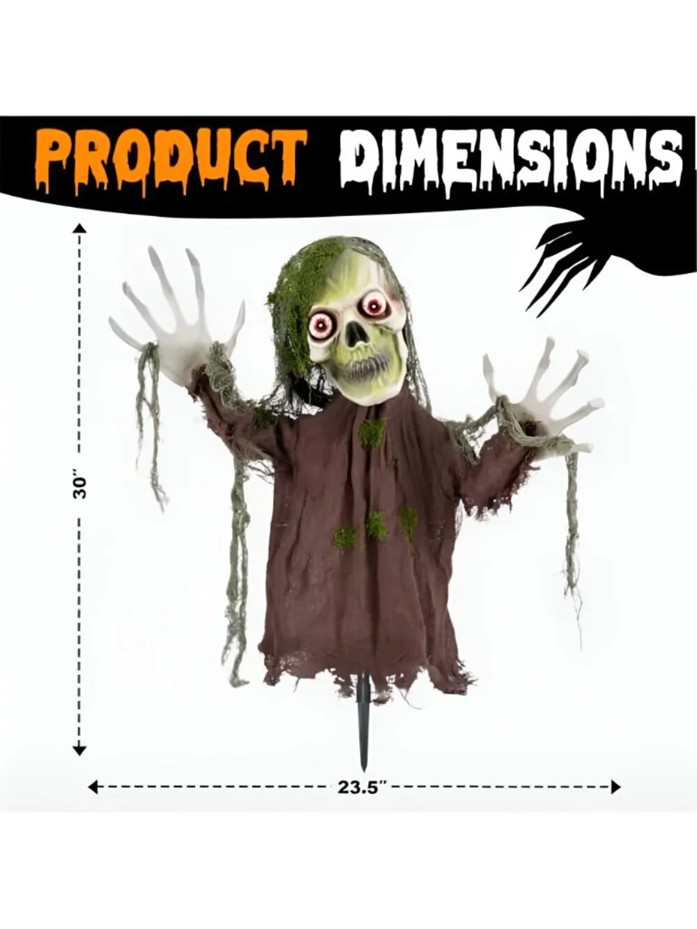 Halloween Decoration Outdoor Animatronic Zombie Groundbreaker, Halloween